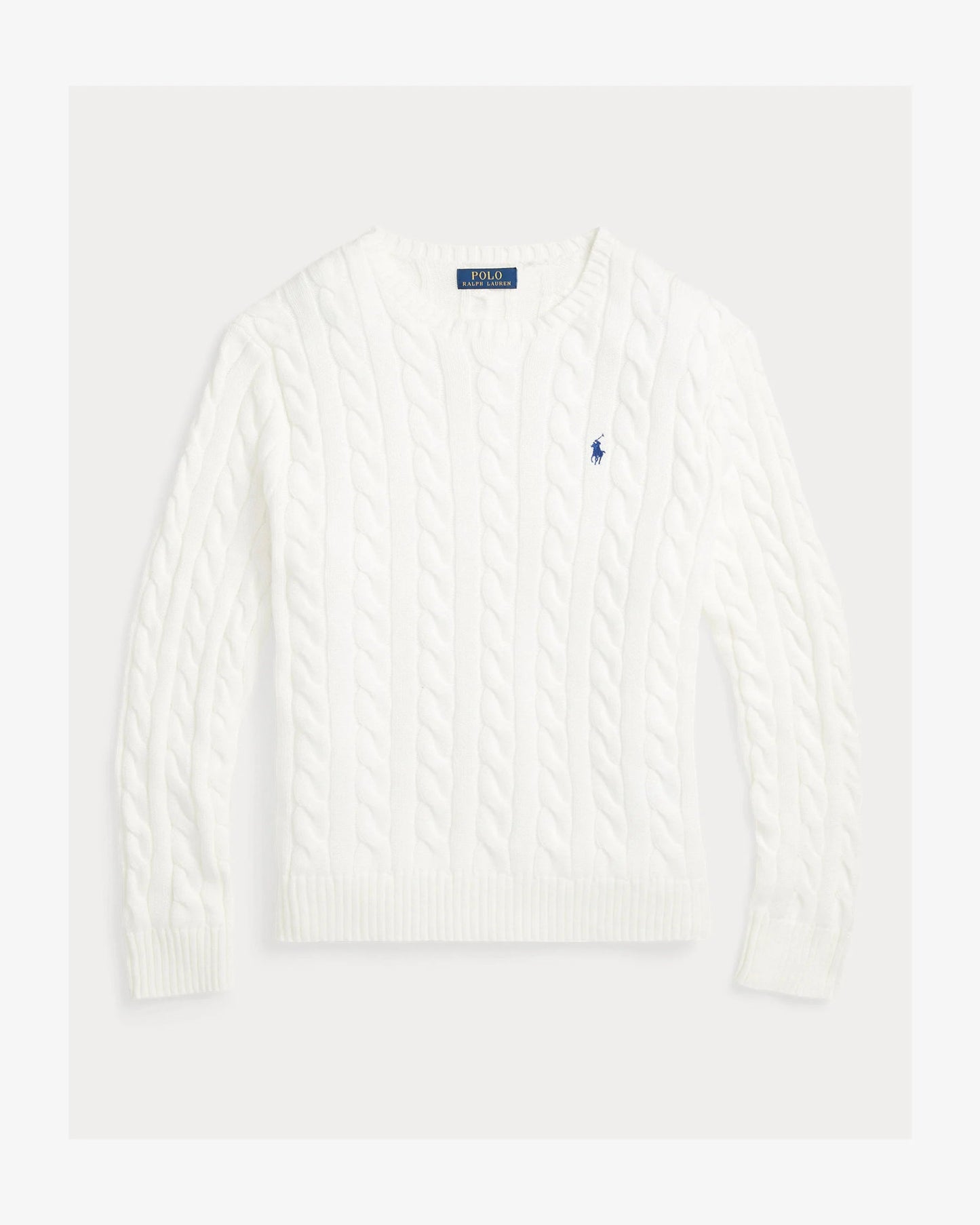 Polo Cable-Knit Cotton Sweater
