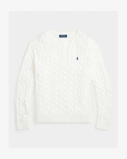 Polo Cable-Knit Cotton Sweater