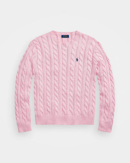 Polo Cable-Knit Cotton Sweater