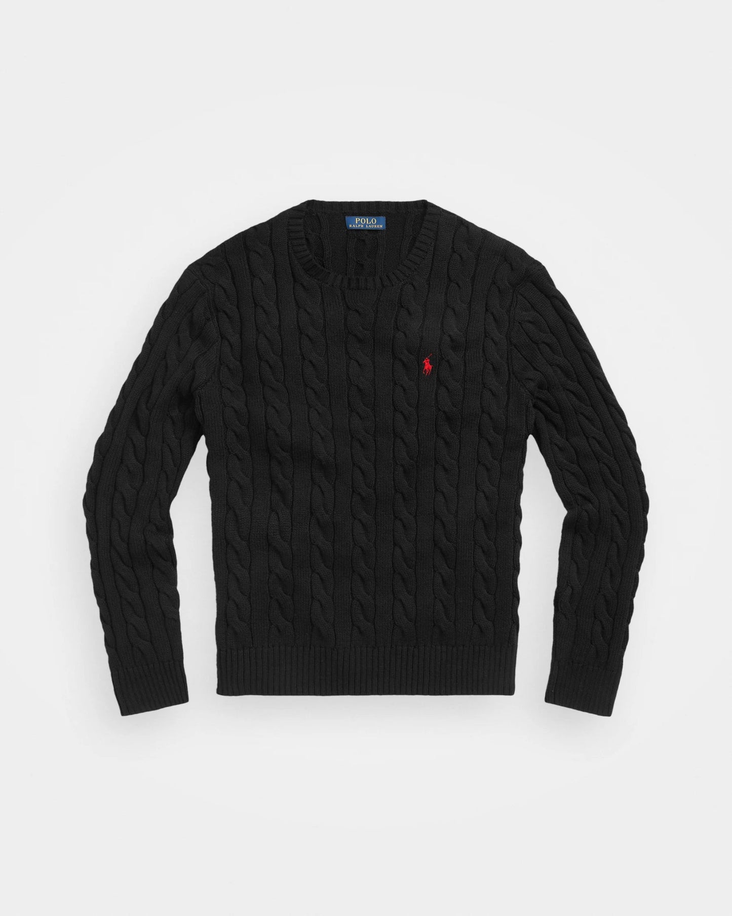 Polo Cable-Knit Cotton Sweater