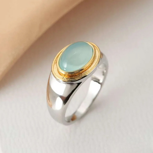 Retro Green Moonstone Ring