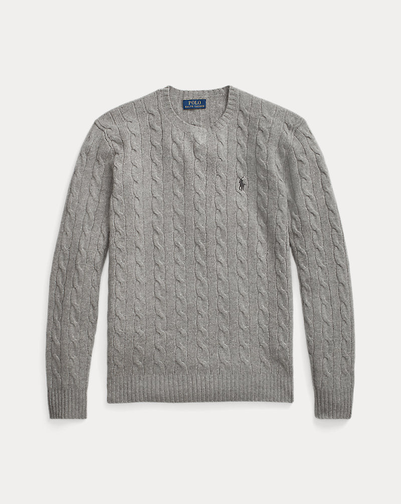 Polo Cable-Knit Cotton Sweater