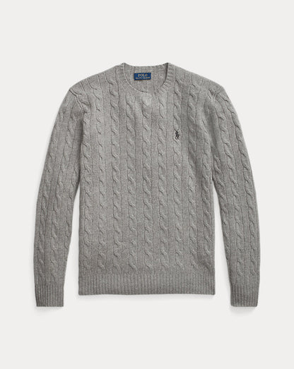 Polo Cable-Knit Cotton Sweater