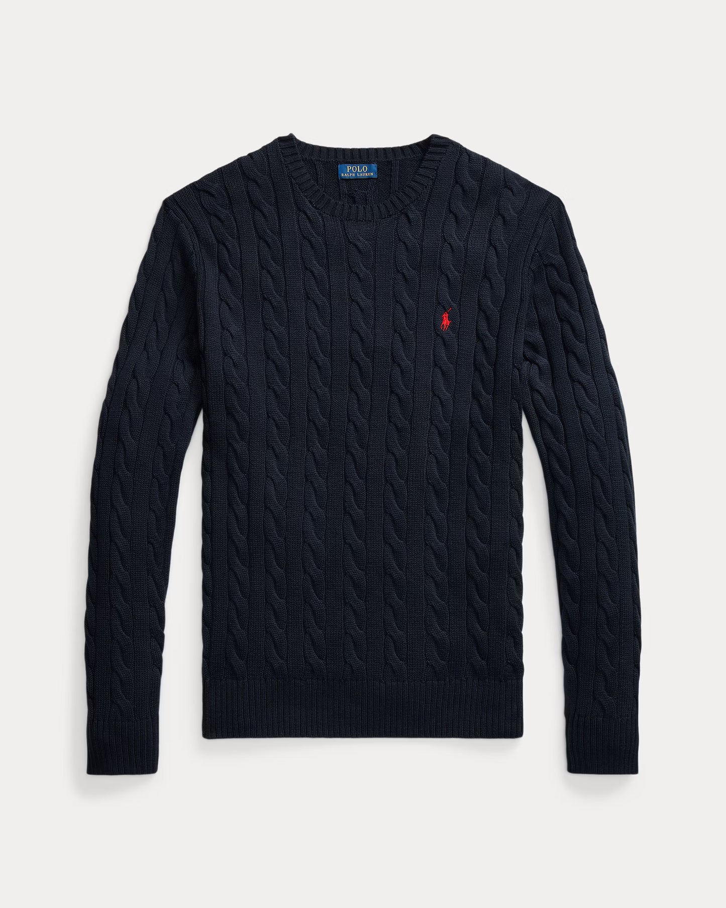 Polo Cable-Knit Cotton Sweater