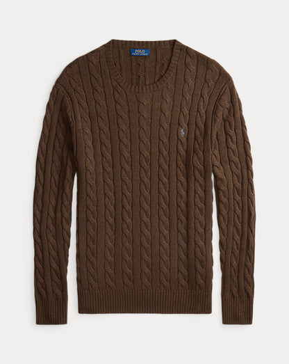 Polo Cable-Knit Cotton Sweater